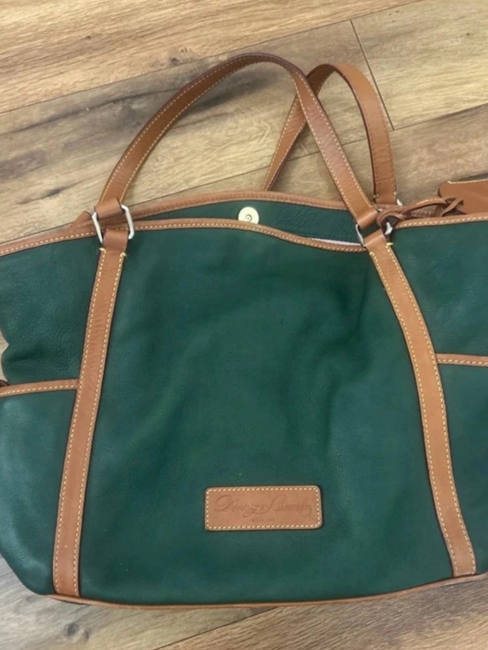 Dooney & Bourke Forest Green Leather-Trim Tote